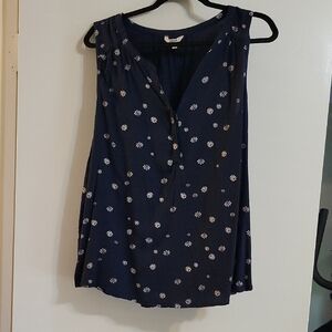 Sonoma Navy Floral Blouse